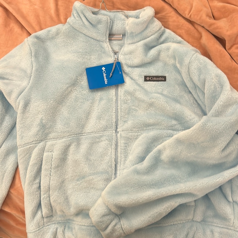 columbia blue woman’s fleece never worn before .